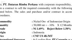 Indonesia Nickel Ore of Indonesian Origin