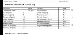 Copper cathodes 100 mt trial 500-15,000 mt/m