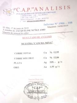Bolivia Copper Ore 12,95-3,94% 100-300 tpm FOB for Sale