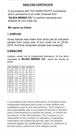 Iron Ore Fe 55-58 , FE2O3 75-79 %