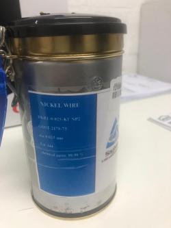 Netherlands Nickel Wire 0.025mm 99,98% 1.4M Meter