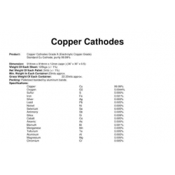 Selling copper cathodes, CIF terms, 3000 tons available