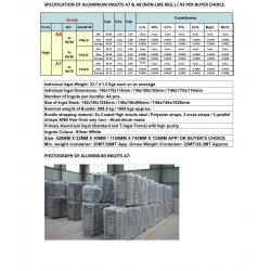 Aluminium ingots A7 offer from UAE $2280