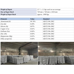 Aluminium ingots A7 purchase, CIF, FOB Turkey $0